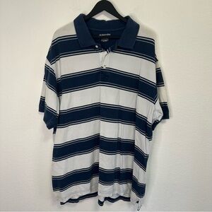 St. John’s Bay Men’s Super Pique Polo – Navy & White – Size 2XLT